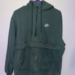 Nike half zip hoodie green